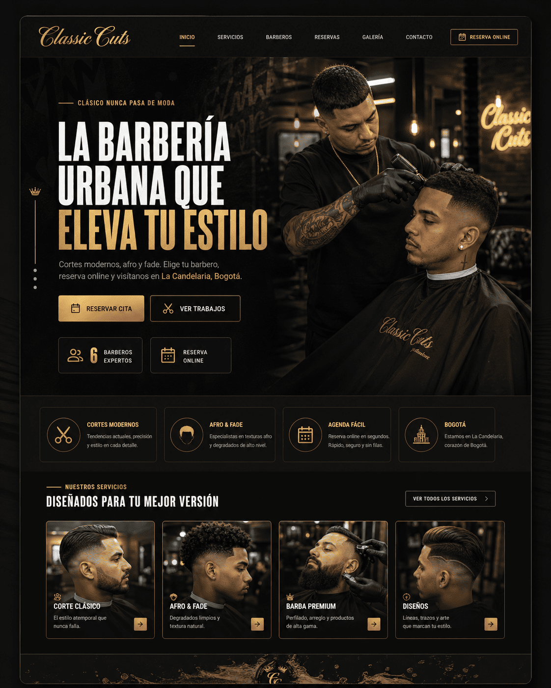 Barbería Classic Cuts gestión de redes sociales y community management - SUBLIMAWEB